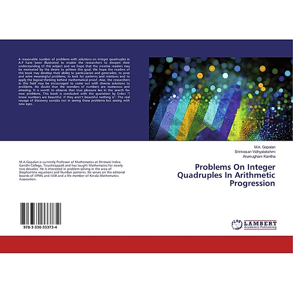 Problems On Integer Quadruples In Arithmetic Progression, M. A. Gopalan, Srinivasan Vidhyalakshmi, Arumugham Kavitha