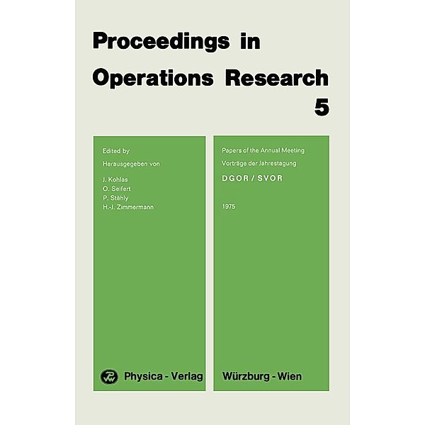 Proceedings in Operations Research 5 / Operations Research Proceedings Bd.1975