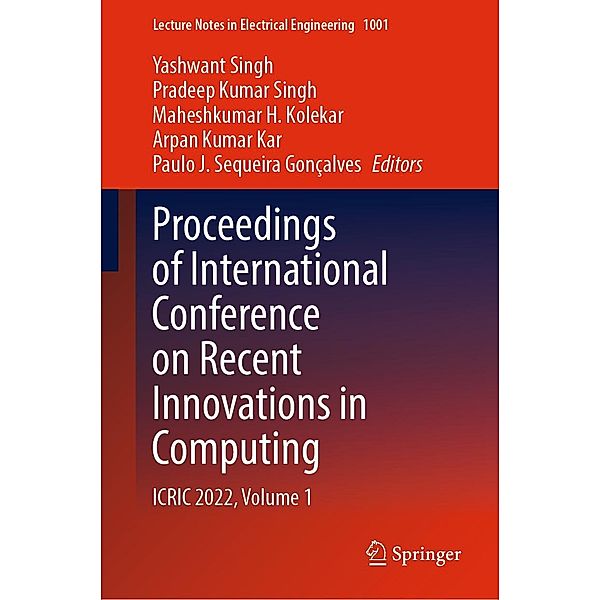 Proceedings of International Conference on Recent Innovations in Computing / Lecture Notes in Electrical Engineering Bd.1001