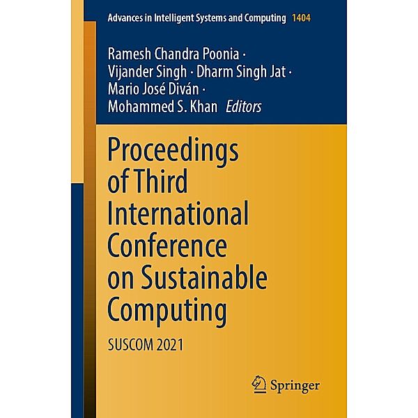 Proceedings of Third International Conference on Sustainable Computing / Advances in Intelligent Systems and Computing Bd.1404