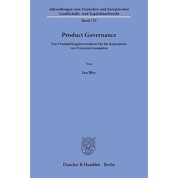 Product Governance, Jan Bley