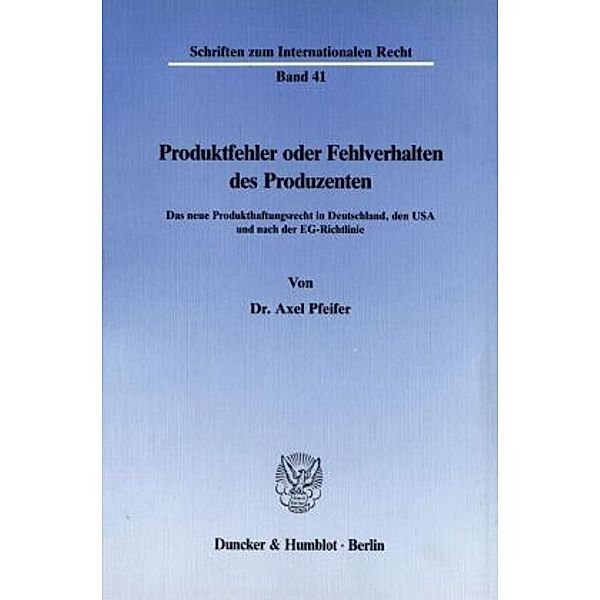 Produktfehler oder Fehlverhalten des Produzenten., Axel Pfeifer