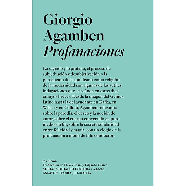 Profanaciones, Giorgio Agamben