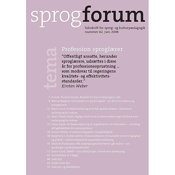 Profession sproglærer / Sprogforum Bd.42