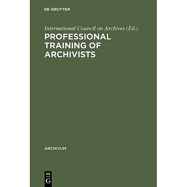 Professional training of archivists