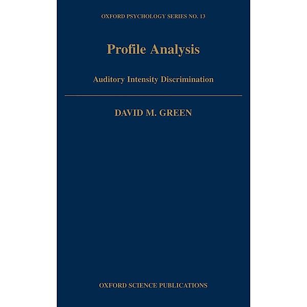 Profile Analysis, David M. Green