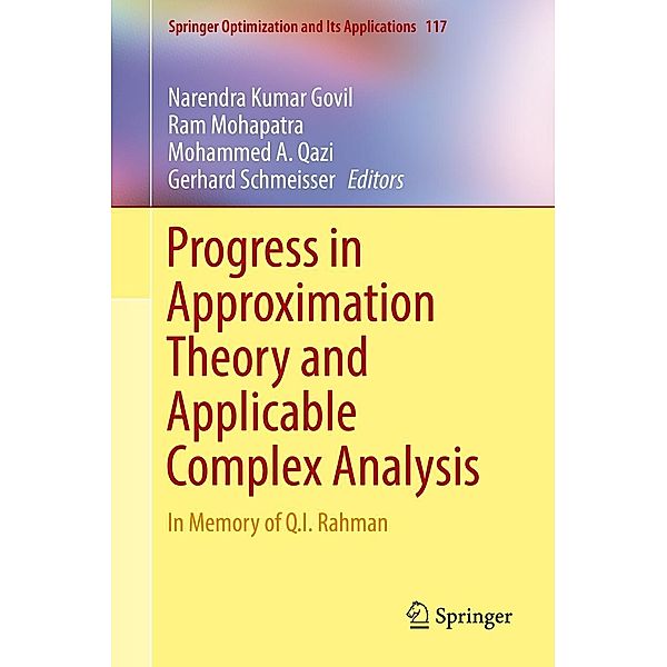 Progress in Approximation Theory and Applicable Complex Analysis / Springer Optimization and Its Applications Bd.117