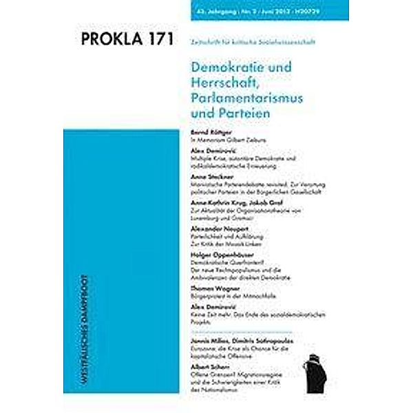 Prokla: Nr.171 Demokratie und Herrschaft, Parlamentarismus und Parteien