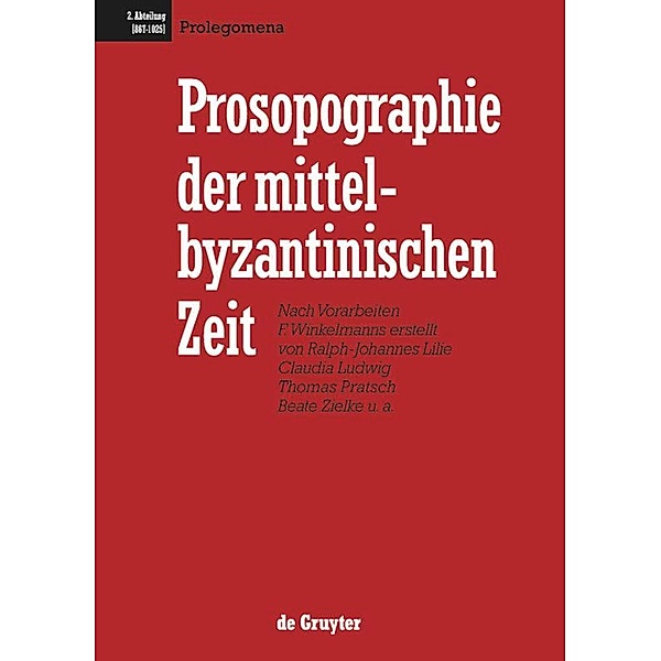 Prolegomena, Ralph-Johannes Lilie, Claudia Ludwig, Thomas Pratsch, Beate Zielke, et al.