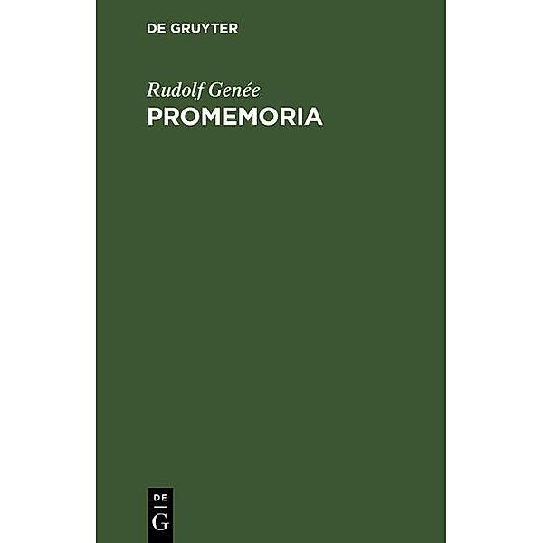 Promemoria, Rudolf Genée