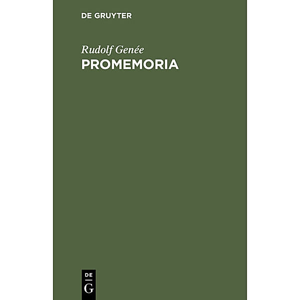 Promemoria, Rudolph Genée