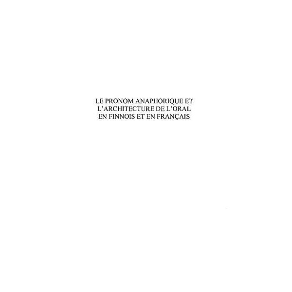 Pronom anaphorique et l'architecture de / Hors-collection, Duvallon Outi