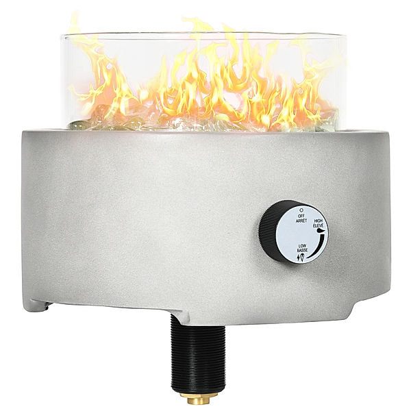 Propan-Feuerstelle mit Glasperlen grau (Farbe: hellgrau)