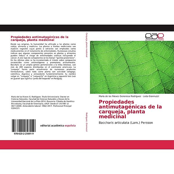 Propiedades antimutagénicas de la carqueja, planta medicinal, Maria de las Nieves Generosa Rodriguez, Leda Giannuzzi