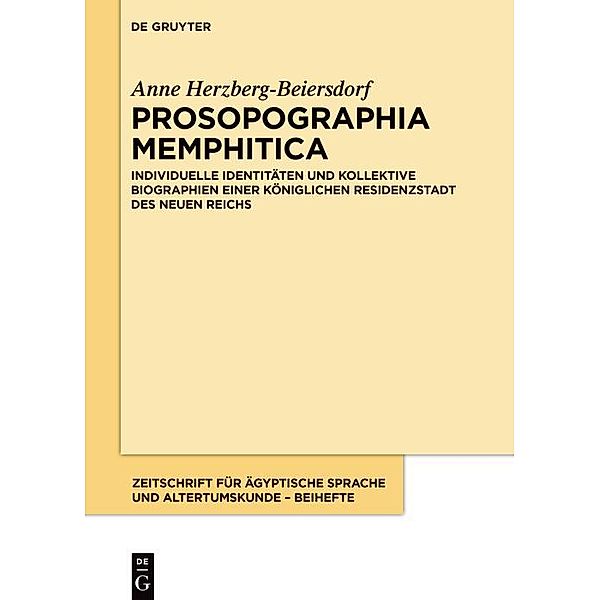 Prosopographia Memphitica / Zeitschrift für ägyptische Sprache und Altertumskunde - Beiheft Bd.15, Anne Herzberg-Beiersdorf