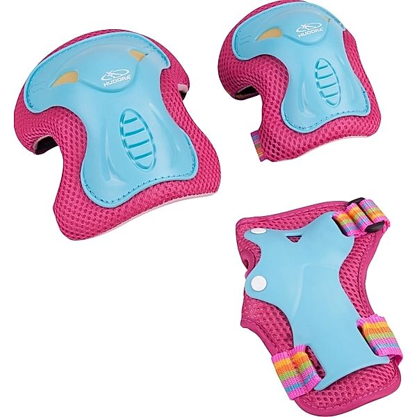 HUDORA Protektorenset SKATE WONDERS – M in türkis/pink