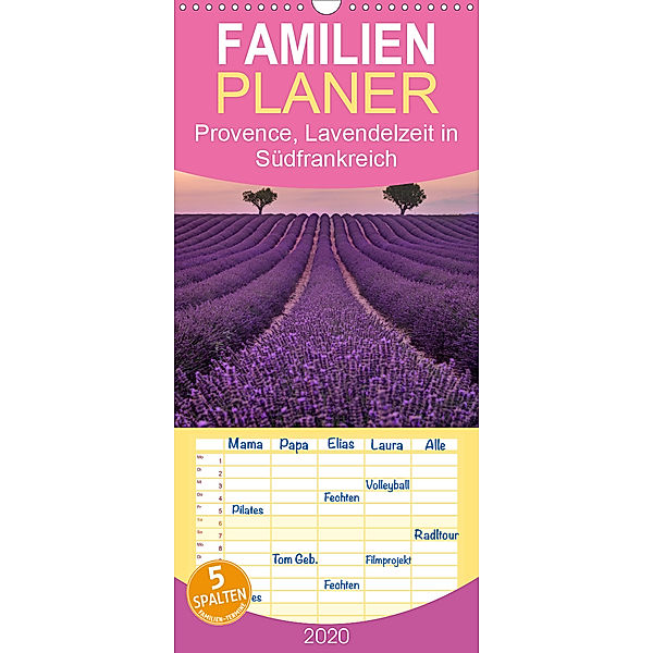 Provence, Lavendelzeit in Südfrankreich - Familienplaner hoch (Wandkalender 2020 , 21 cm x 45 cm, hoch), Joana Kruse