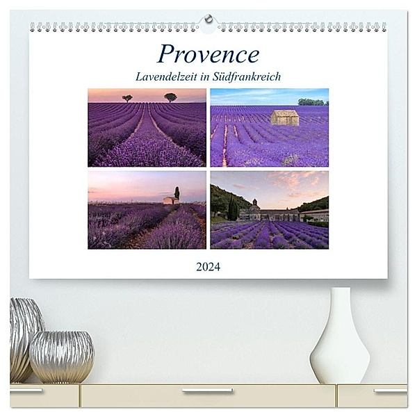 Provence, Lavendelzeit in Südfrankreich (hochwertiger Premium Wandkalender 2024 DIN A2 quer), Kunstdruck in Hochglanz, Joana Kruse