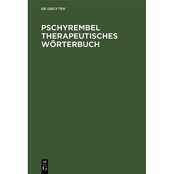 Pschyrembel Therapeutisches Wörterbuch