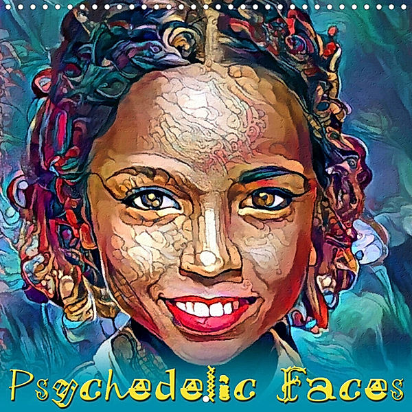 Psychedelic Faces (Wall Calendar 2023 300 × 300 mm Square), Garrulus glandarius