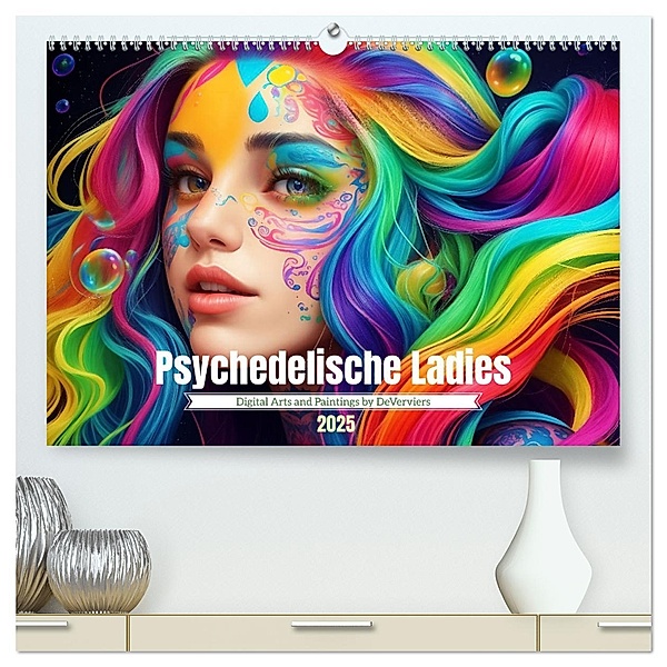 Psychedelische Ladies (hochwertiger Premium Wandkalender 2025 DIN A2 quer), Kunstdruck in Hochglanz, Calvendo, Jean-Louis Glineur / DeVerviers