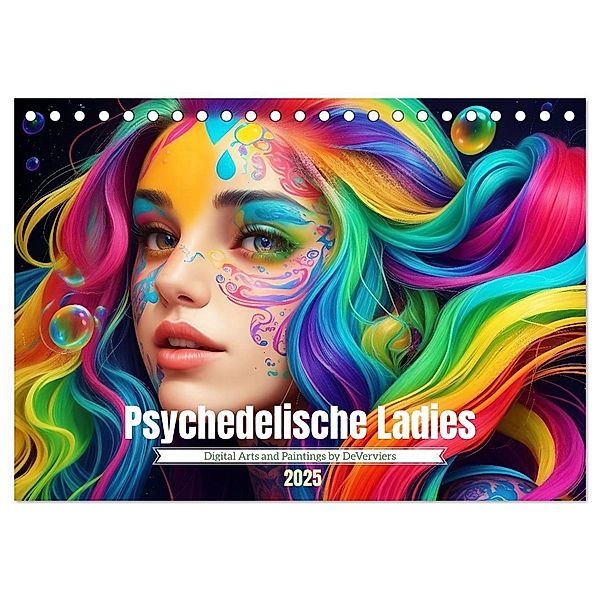 Psychedelische Ladies (Tischkalender 2025 DIN A5 quer), CALVENDO Monatskalender, Calvendo, Jean-Louis Glineur / DeVerviers