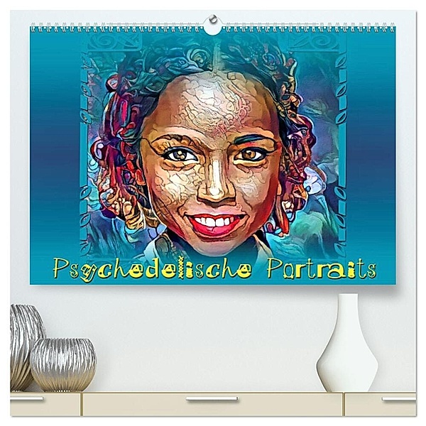 Psychedelische Portraits (hochwertiger Premium Wandkalender 2025 DIN A2 quer), Kunstdruck in Hochglanz, Calvendo, Garrulus glandarius
