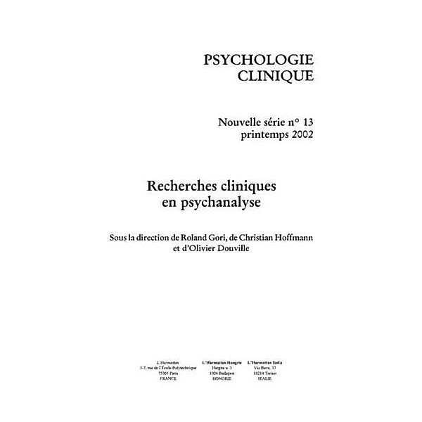 Psycho. clinique no. 13 / Hors-collection, Collectif