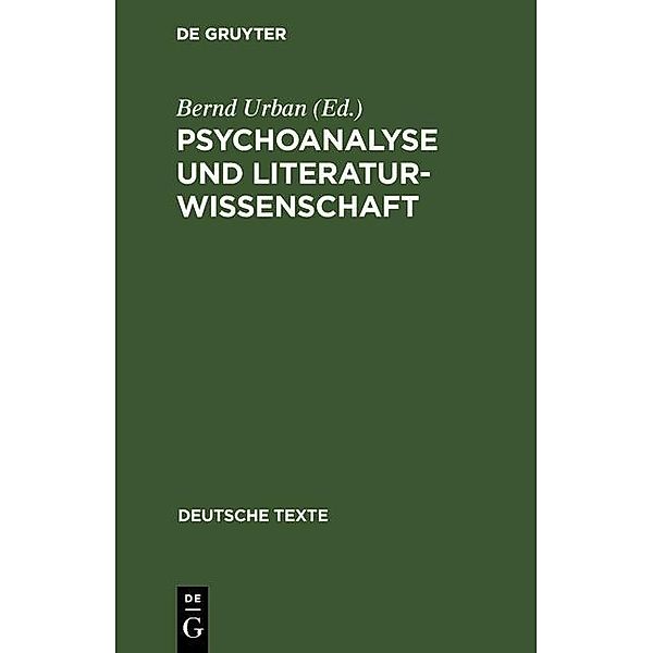 Psychoanalyse und Literaturwissenschaft