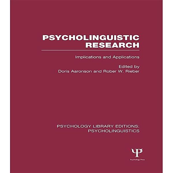 Psycholinguistic Research (PLE: Psycholinguistics)