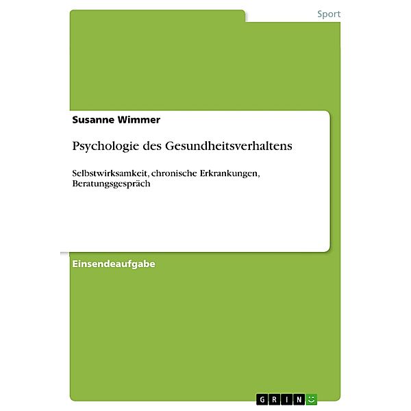 Psychologie des Gesundheitsverhaltens, Susanne Wimmer