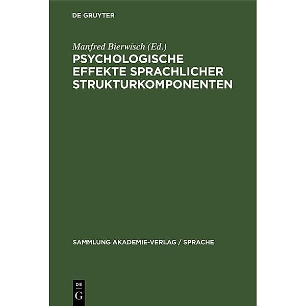 Psychologische Effekte sprachlicher Strukturkomponenten