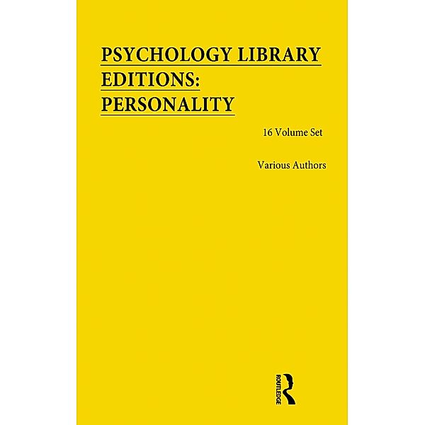 Psychology Library Editions: Personality, Various