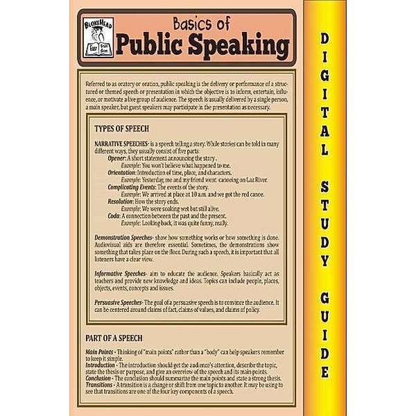 Public Speaking (Blokehead Easy Study Guide), Scott Green