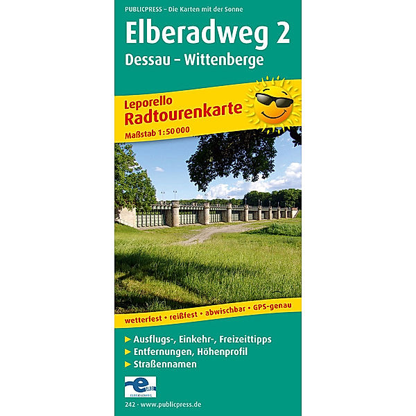 PublicPress Leporello Radtourenkarte Elberadweg 2, Dessau - Wittenberge