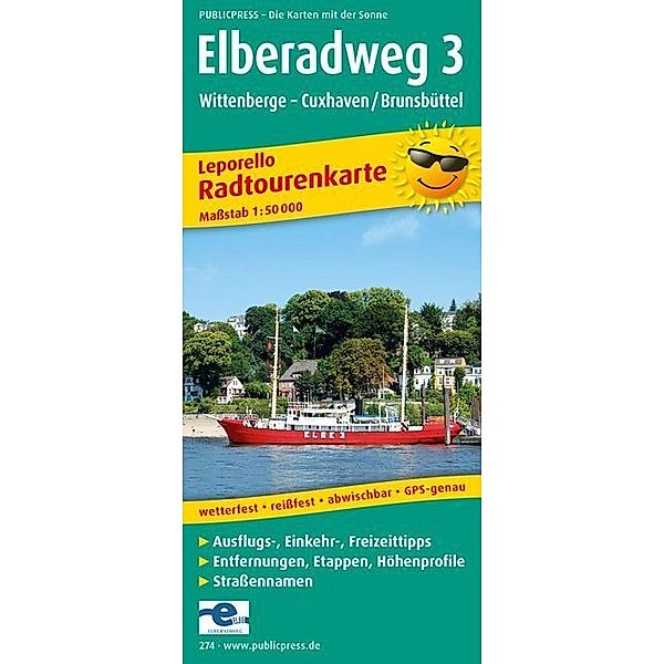 PublicPress Leporello Radtourenkarte Elberadweg.Tl.3