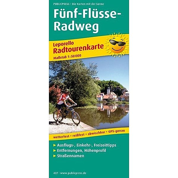 PublicPress Leporello Radtourenkarte Fünf-Flüsse-Radweg