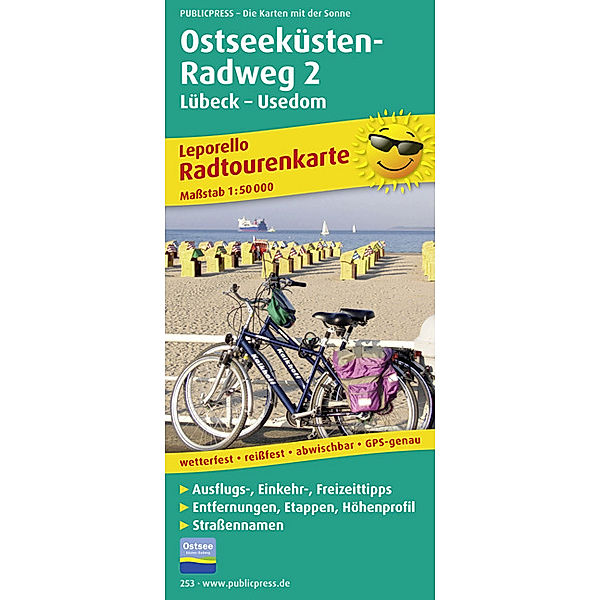 PUBLICPRESS Leporello Radtourenkarte Ostseeküsten-Radweg.Tl.2