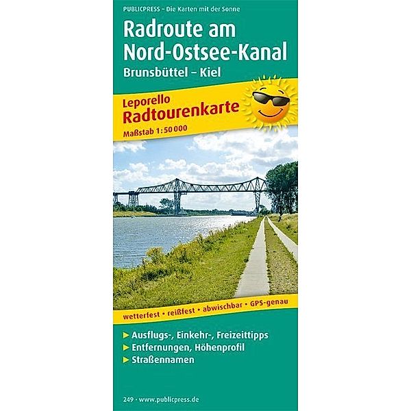 PublicPress Leporello Radtourenkarte Radroute am Nord-Ostsee-Kanal