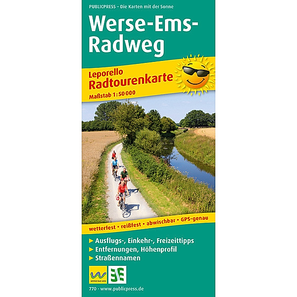 PublicPress Leporello Radtourenkarte Werse-Ems-Radweg