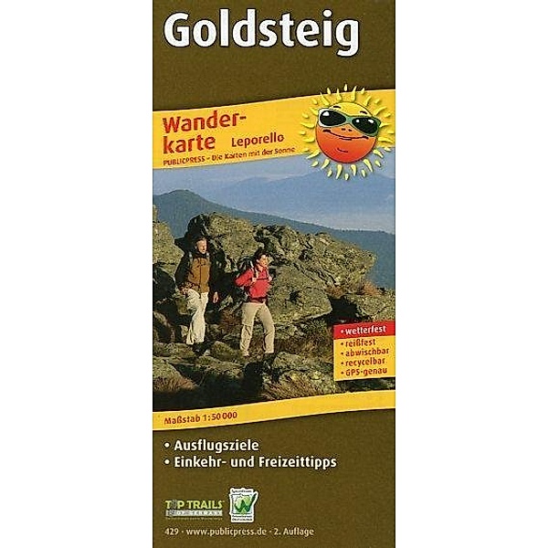 PublicPress Leporello Wanderkarte Goldsteig, Bayerischer Wald und Oberpfälzer Wald