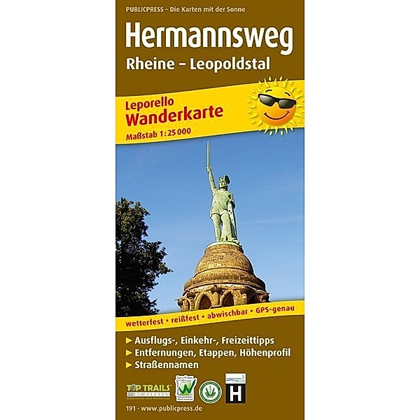PublicPress Leporello Wanderkarte Hermannsweg, Rheine - Leopoldstal
