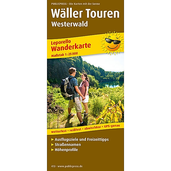 PublicPress Leporello Wanderkarte Wäller Touren Westerwald