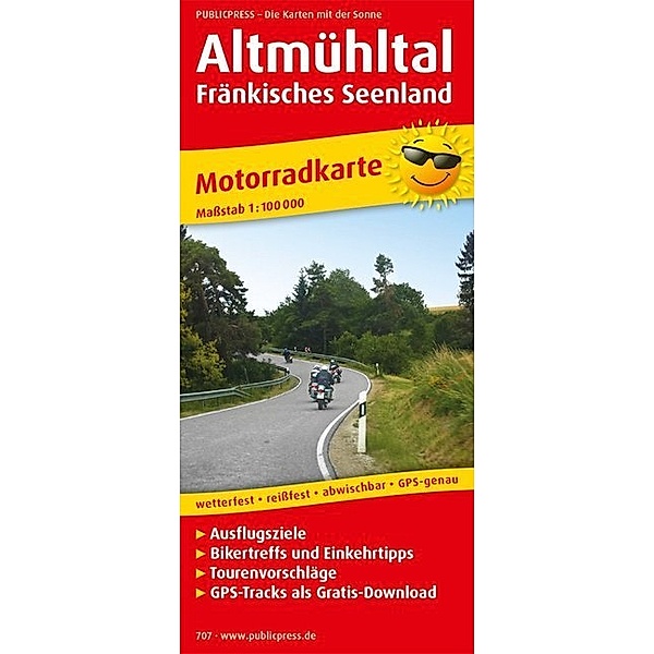 PublicPress Motorradkarte Altmühltal - Fränkisches Seenland