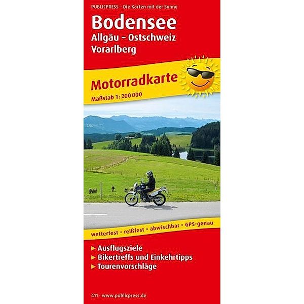 PublicPress Motorradkarte Bodensee, Allgäu - Ostschweiz - Vorarlberg