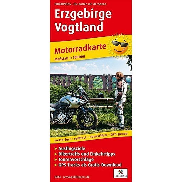 PublicPress Motorradkarte Erzgebirge, Vogtland