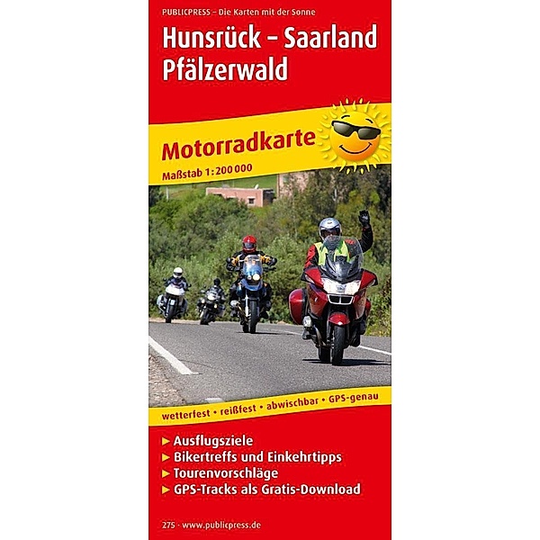 PublicPress Motorradkarte Hunsrück - Saarland - Pfälzerwald