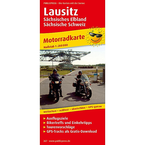 PublicPress Motorradkarte Lausitz, Sächsisches Elbland, Sächsische Schweiz