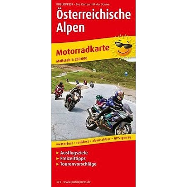 PublicPress Motorradkarte Österreichische Alpen