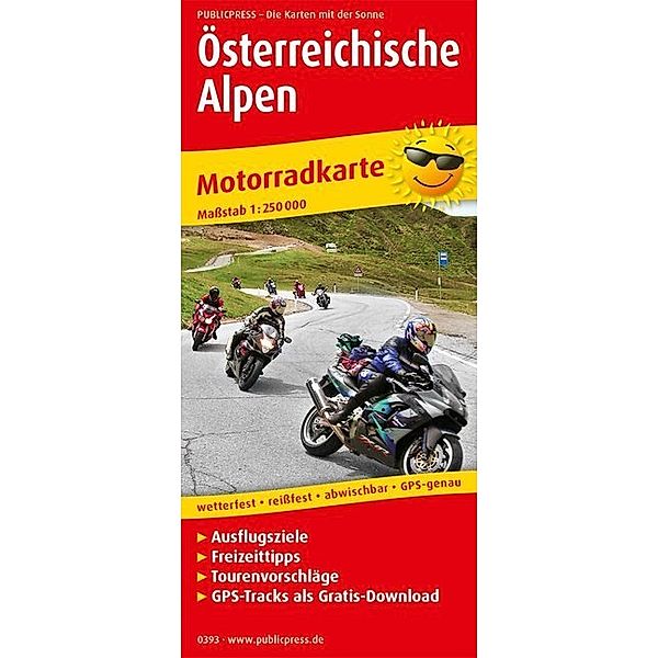 PUBLICPRESS Motorradkarte Österreichische Alpen